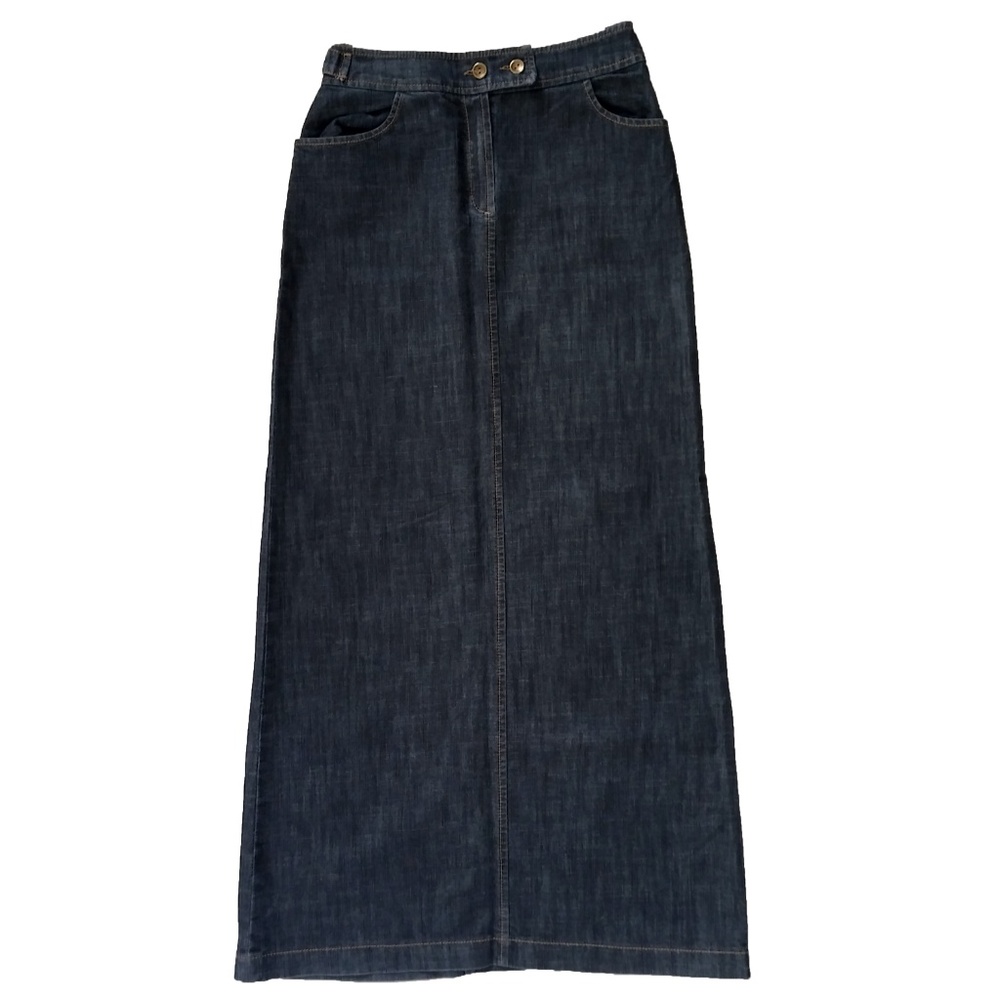 VTG 90s Votre Nom Jeans Maxi Denim Skirt - Picture 2 of 8